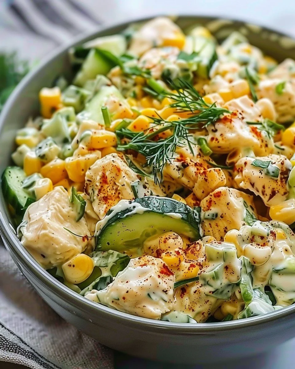 Street Corn Creamy Cucumber Chicken Salad: An Amazing Ultimate Recipe