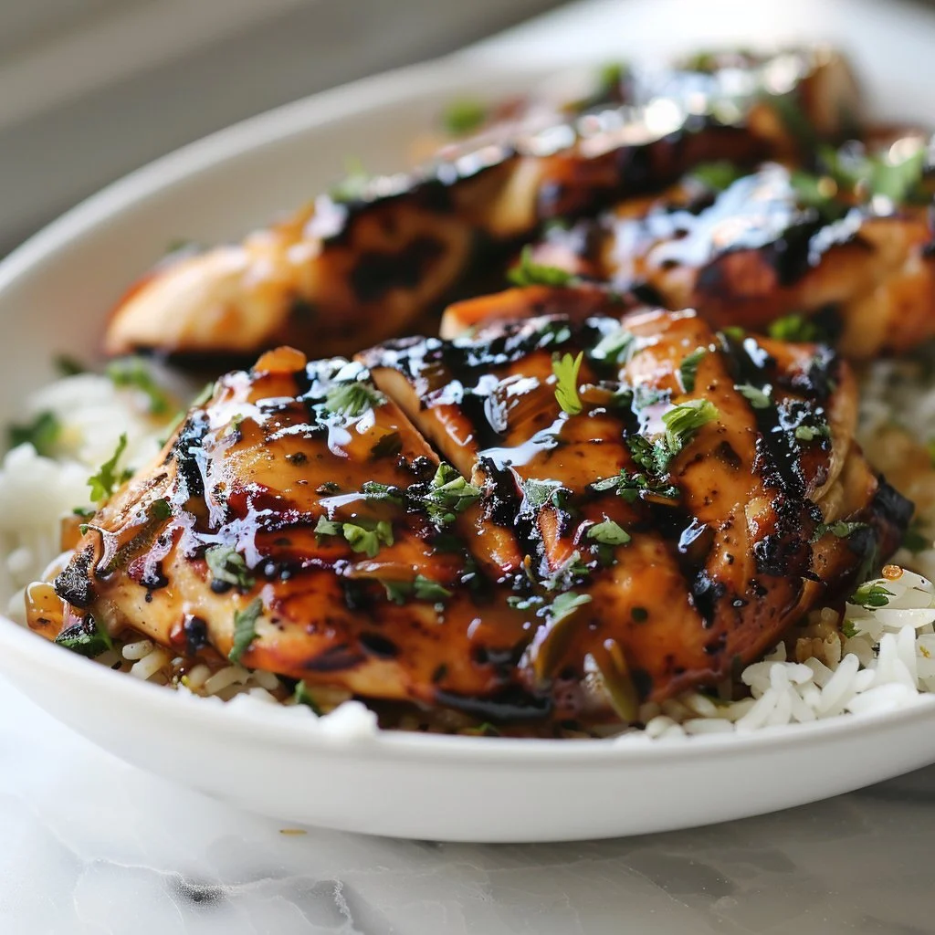 Sweet Chili Coconut-Lime Grilled Chicken served on a plate