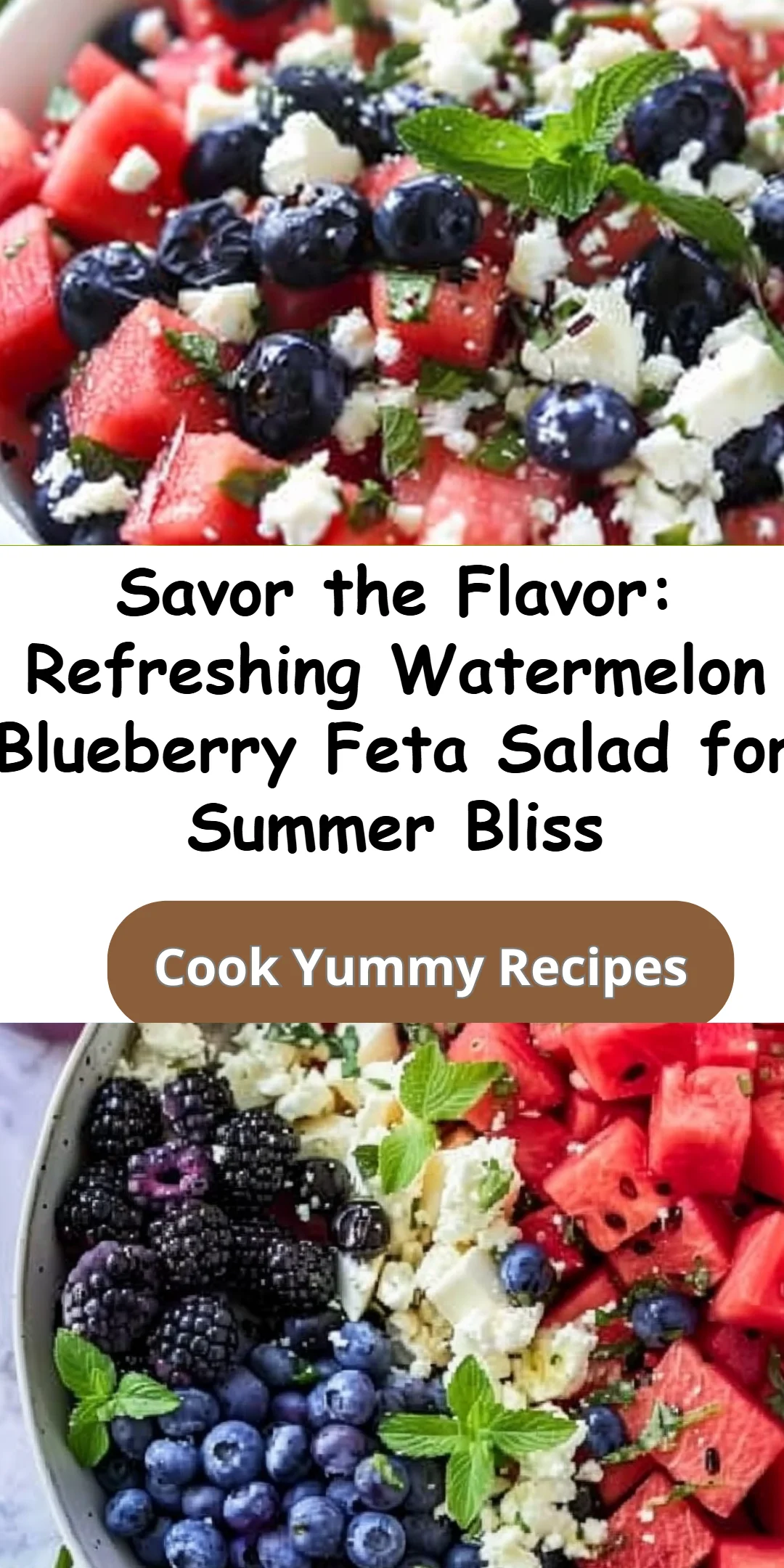 Watermelon Blueberry Feta Salad: 5-Min Refreshing Summer Recipe