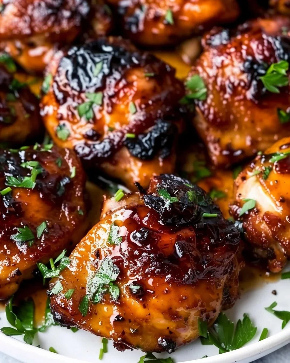 Sticky Honey Garlic Chicken Thighs