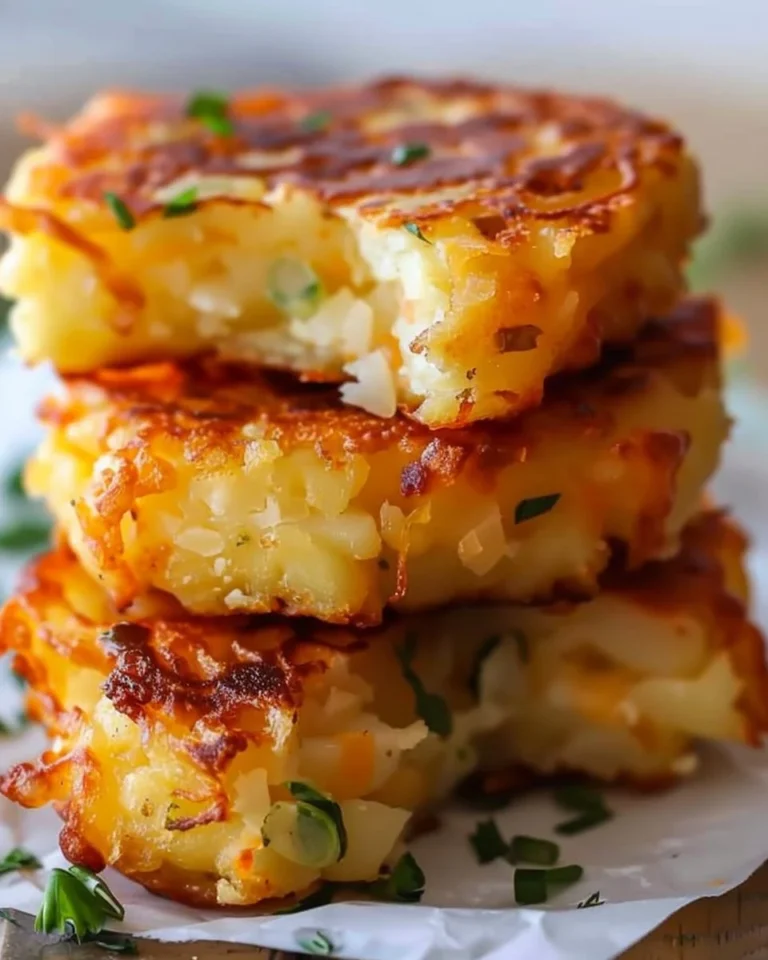 Plate of delicious Cheddar Potato Fritters served with dipping sauce.