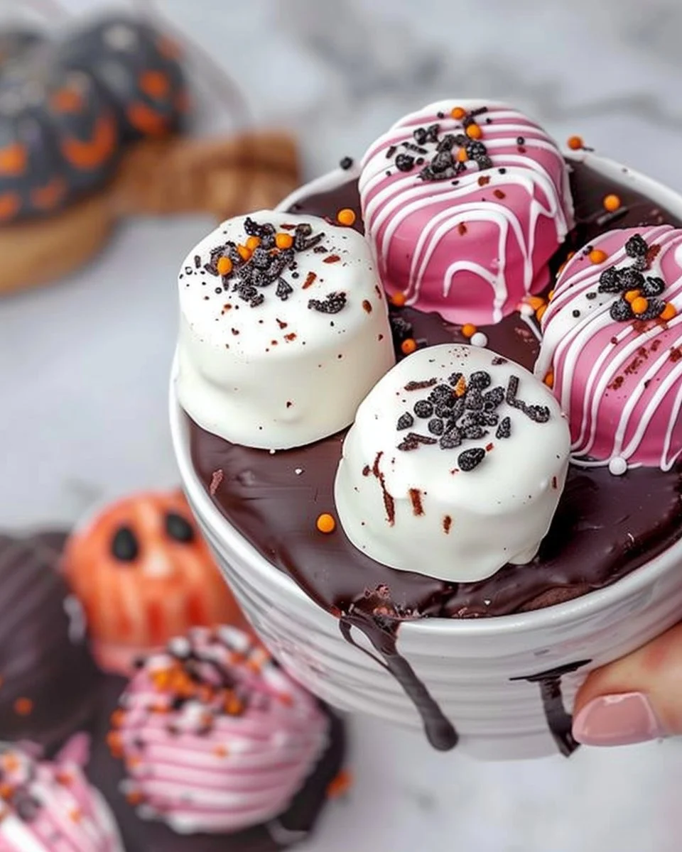 Delicious chocolate covered marshmallows for festive holiday treats