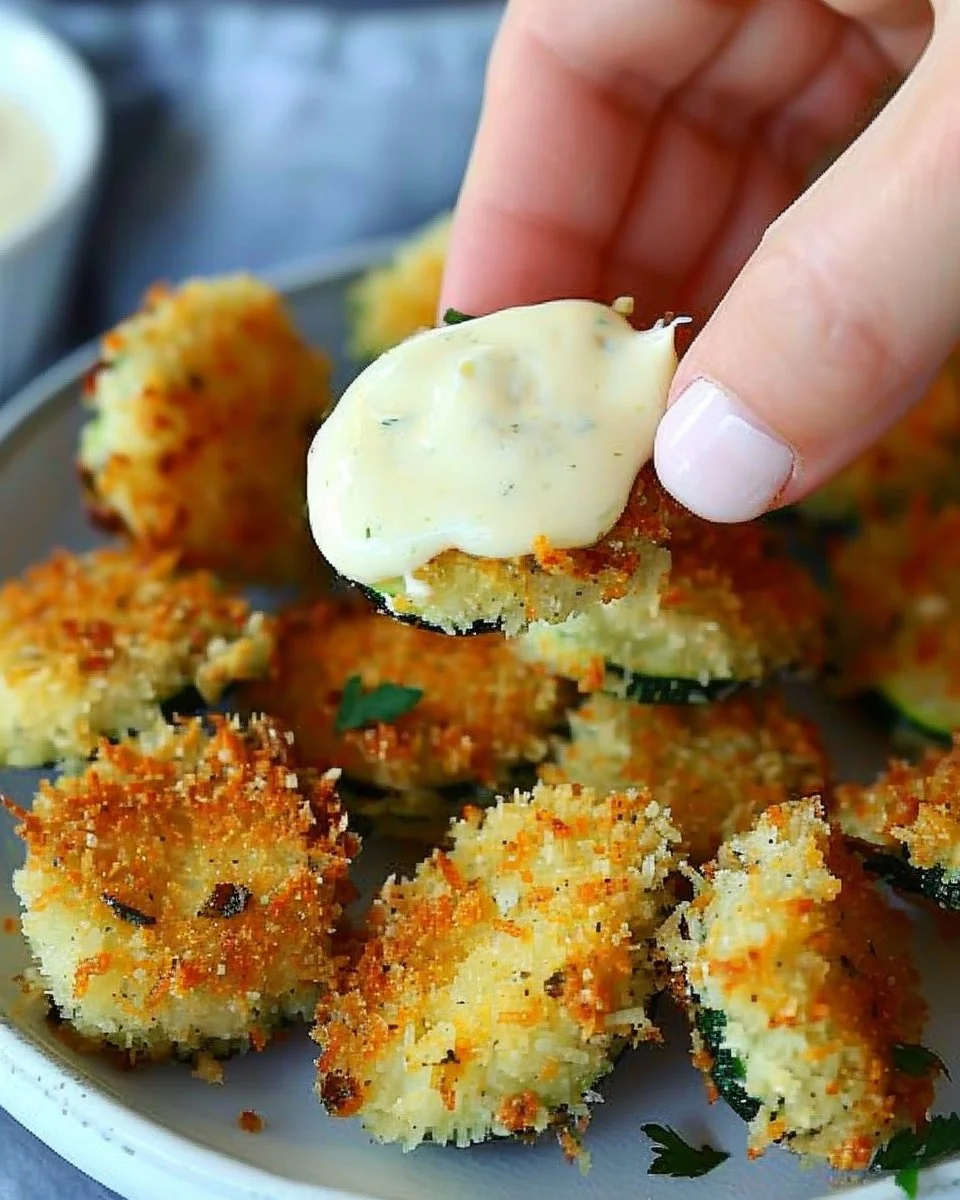 Crispy zucchini bites served with a flavorful aioli dip