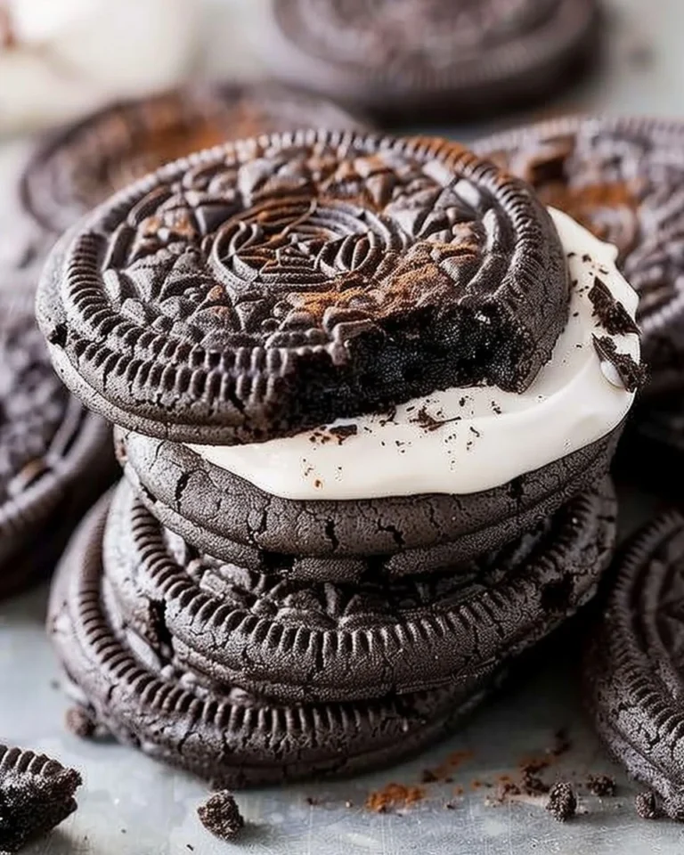 Homemade Crumbl Copycat Chocolate Oreo Cookies on a plate