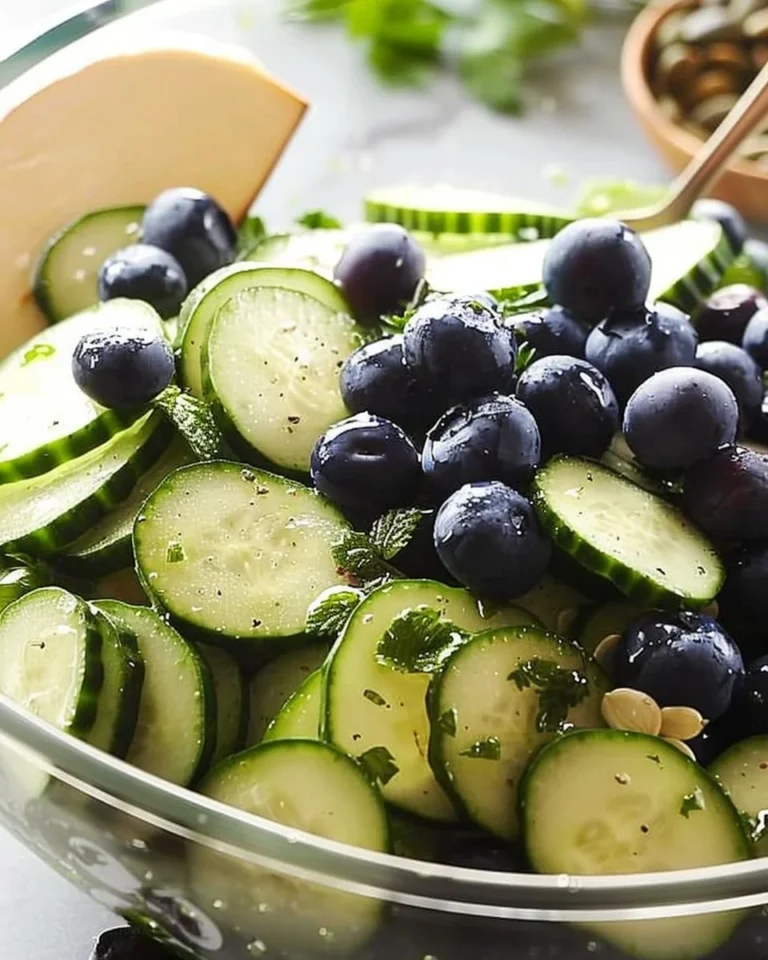 Fresh Cucumber Blueberry Salad with vibrant colors and healthy ingredients