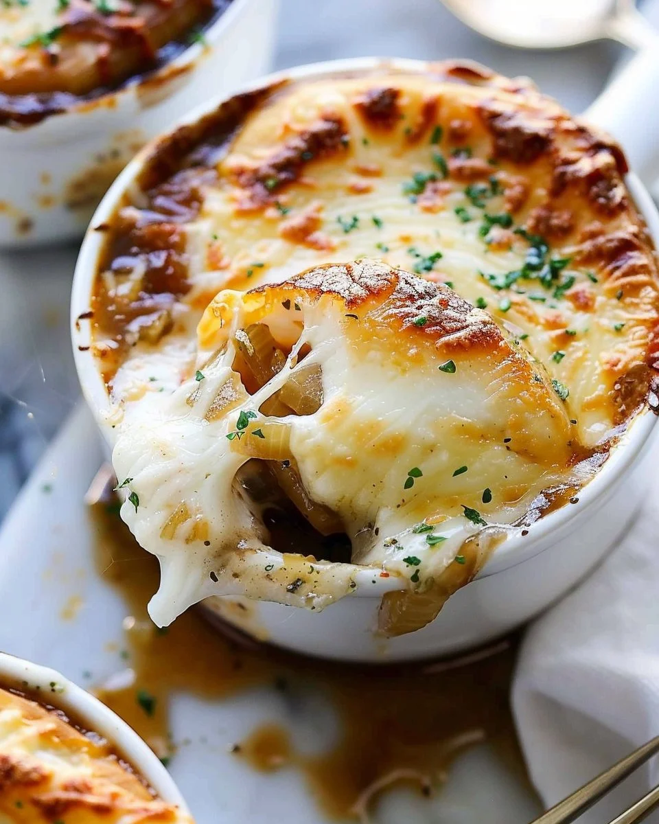 Bowl of French Onion Soup served at Nordstrom Cafe