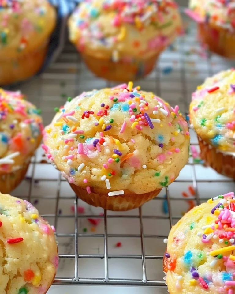 Delicious Greek Yogurt Funfetti Muffins fresh out of the oven