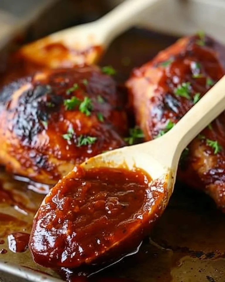 Delicious oven-baked barbecue chicken served on a platter
