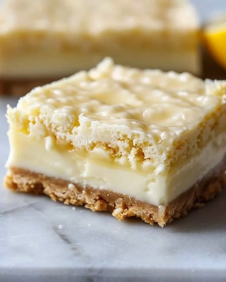 Lemon Cheesecake Protein Bars on a plate, garnished with lemon slices
