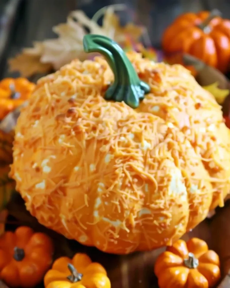 Delicious Pumpkin Cheeseball served with crackers and garnished with nuts