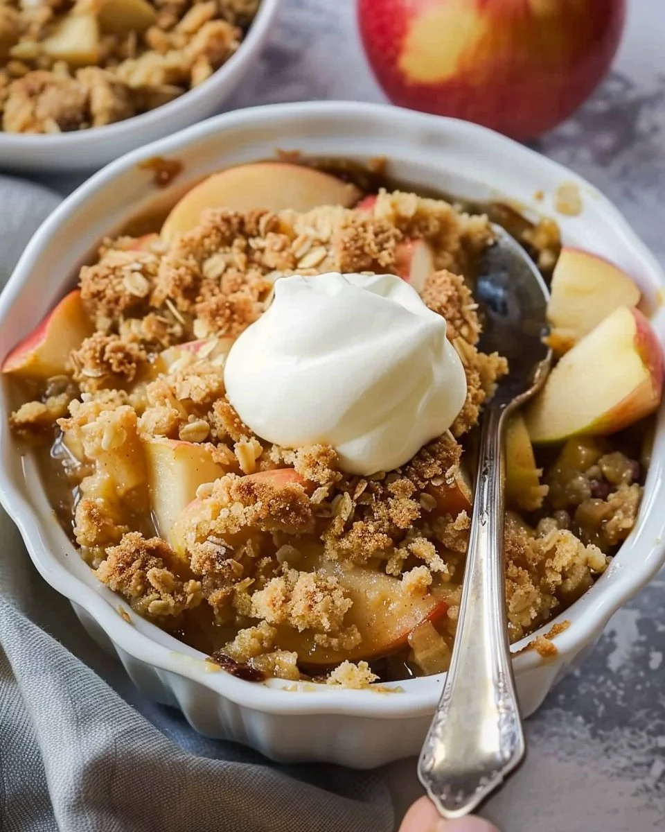 Delicious sugar-free apple crisp made with fresh apples and a crunchy topping